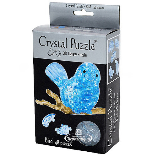 3Д пазл Птичка, голубой, 8 см, 48 эл. Crystal Puzzle