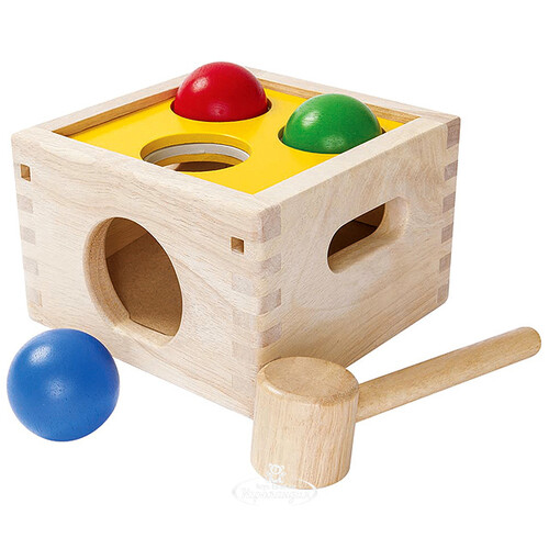 Развивающая игрушка-стучалка Молоток с шарами, 15*10*15.2 см, дерево Plan Toys