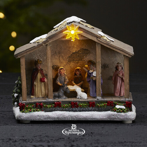 Рождественский вертеп - композиция Рождество 19*14 см с подсветкой на батарейках Star Trading