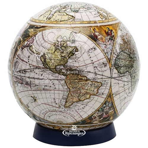 Пазл - шар "Старинная карта мира", 15 см, 240 элементов Pintoo