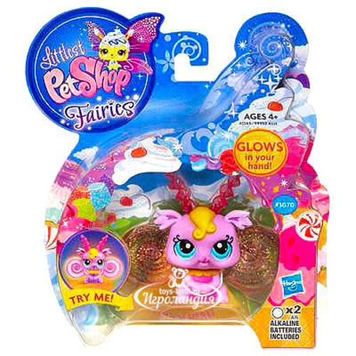 Зверюшка-фея со светящимися крыльями фиолетовая Littlest Pet Shop Hasbro
