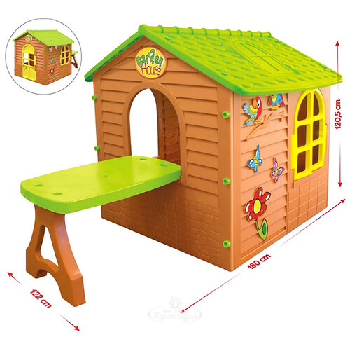 Детский домик со столом, 122*180*121 см Mochtoys