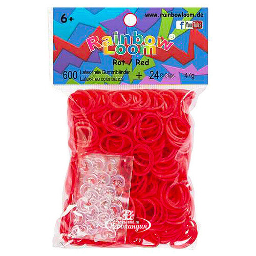 Резиночки для плетения, цвет: красный Rainbow Loom