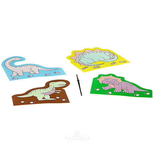 Водная раскраска Творчество с Буки - Динозавры 4 шт Bondibon