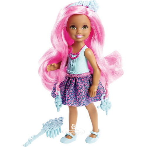 Кукла Челси - сестра Барби с длинными розовыми волосами 12 см Mattel