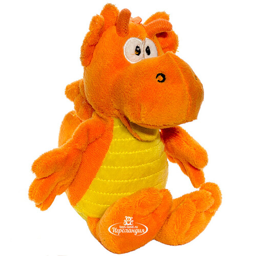 Мягкая игрушка Дракон мягкий оранжевый 20 см Snowmen