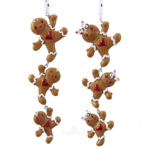 Набор елочных игрушек Gingerbread Whirl 15 см, 2 шт, подвеска Kurts Adler