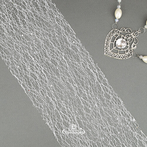 Декоративная лента с блестками Meteora - Dao 270*13 см белая Kaemingk