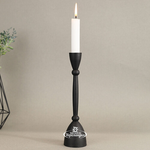 Декоративный подсвечник для 1 свечи Асемира 23 см черный Koopman
