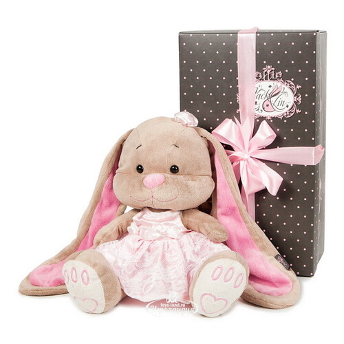 Мягкая игрушка Зайка Лин в Розовом Платье 25 см Maxitoys