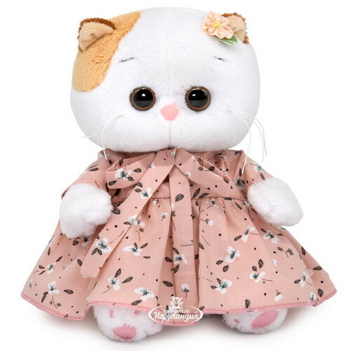 Мягкая игрушка Кошечка Лили Baby в нежно-розовом платье с бантом 20 см Budi Basa