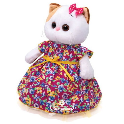 Мягкая игрушка Кошечка Лили в платье с цветочным принтом 27 см Budi Basa