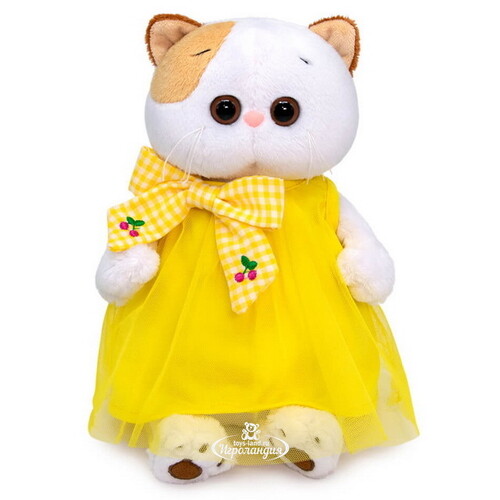 Мягкая игрушка Кошечка Лили в желтом платье с бантом 24 см Budi Basa