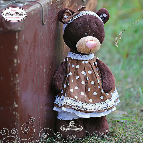 Мягкая игрушка Медведь Milk в платье в горох 30 см, Orange Choco&Milk Orange Toys