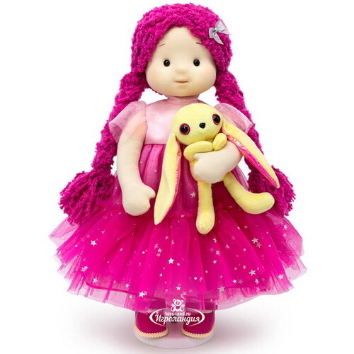 Мягкая кукла Элара и зайчик Майло 38 см, Minimalini Budi Basa