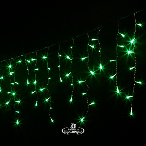 Светодиодная бахрома Quality Light 4.9*0.5 м, 240 зеленых LED, черный ПВХ, соединяемая, IP44 BEAUTY LED
