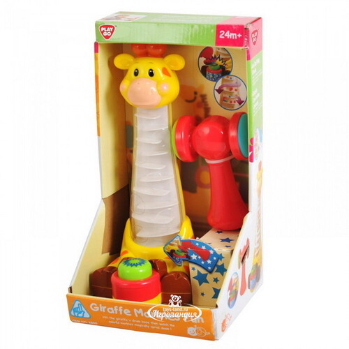 Развивающая игрушка с молоточком Забавный жираф, 25 см PlayGo