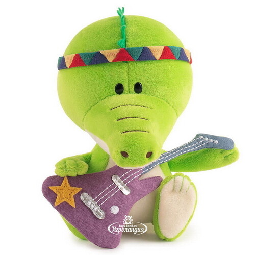 Мягкая игрушка Крокодильчик Кики с гитарой 15 см коллекция Сафарики Budi Basa
