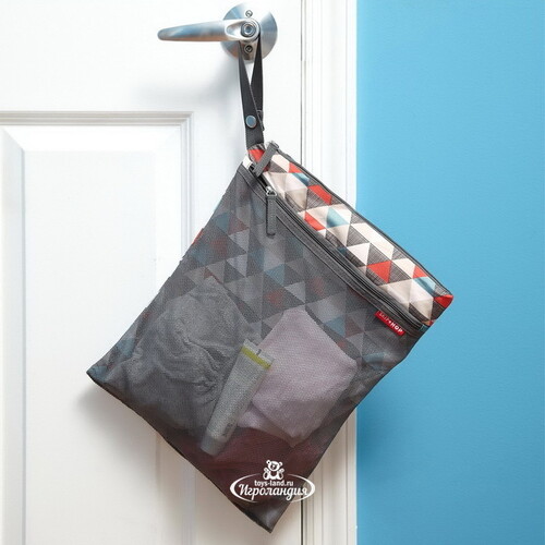 Водонепроницаемая сумка для мокрых вещей Grab&Go Wet/Dry, 38*30 см, треугольники Skip Hop