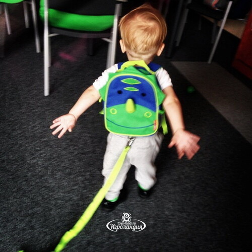 Мини-рюкзак с поводком для малышей Динозавр Дакота 23 см Skip Hop