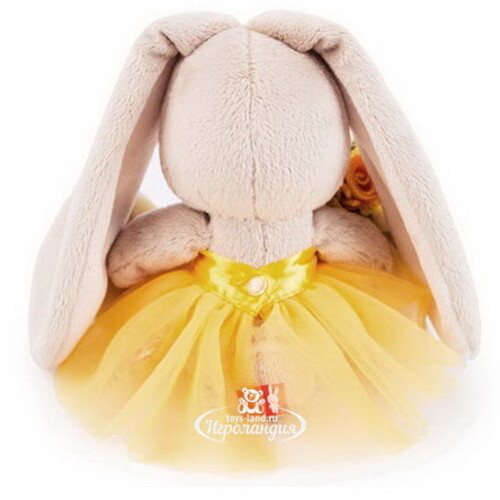 Мягкая игрушка Зайка Ми в желтой юбочке и с букетом 15 см коллекция Малыши Budi Basa
