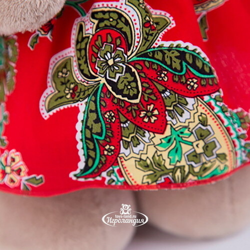 Мягкая игрушка Зайка Ми в красном платьице с клубничкой 25 см коллекция Город Budi Basa