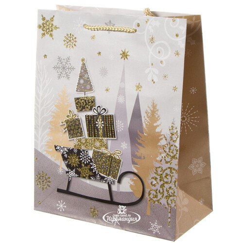 Подарочный пакет Magic Christmas - Сани с Подарками 25*20 см Due Esse Christmas