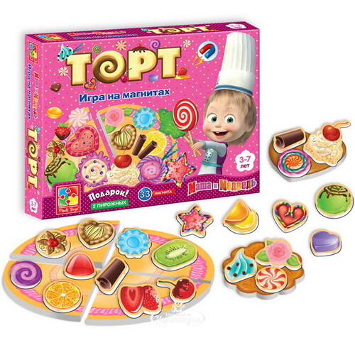 Развивающая магнитная игра Юный повар Маша - Торт Vladi Toys