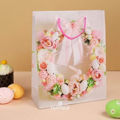 Подарочный пакет Easter Flowers 25*20 см Due Esse Christmas