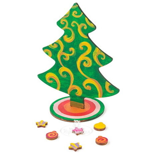 Набор для раскрашивания Новогодняя елочка с игрушками, дерево, подвеска Bumbaram