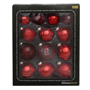 Набор стеклянных шаров Modellato - Красный 7 см, 13 шт Winter Deco фото 1