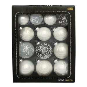 Набор стеклянных шаров Modellato - Белый 7 см, 13 шт Winter Deco фото 1