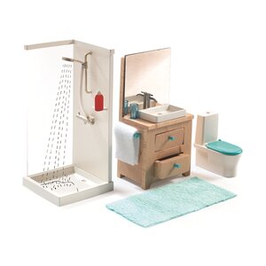 Мебель для кукольного дома Ванная комната 5 предметов Djeco фото 1