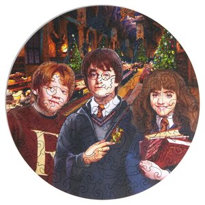 Деревянный пазл Гарри Поттер: Рождество в Хогвартсе 22 см, 100 элементов Active Puzzles фото 1