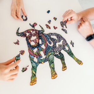 Деревянный пазл Храбрый бык 37*35 см, 160 элементов Active Puzzles фото 1