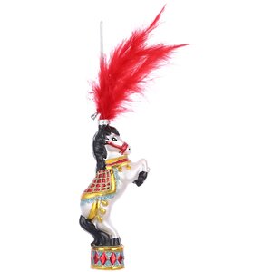 Стеклянная елочная игрушка Лошадка Ракель - Цирк Шапито 14 см, подвеска Edelman фото 1