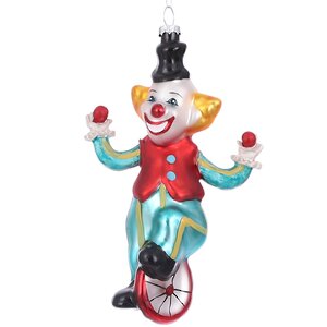 Стеклянная елочная игрушка Клоун Чендлер - Цирк Шапито 14 см, подвеска Edelman фото 1