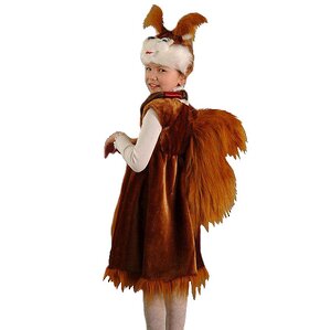 Карнавальный костюм для девочек Белка коричневая, рост 104-116 см Бока С фото 1