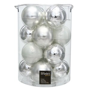 Коллекция стеклянных шаров Серебряное Танго 8 см, 16 шт Winter Deco фото 1