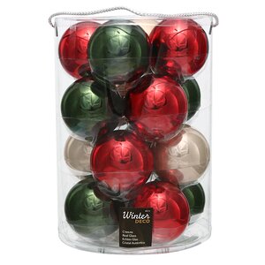 Коллекция стеклянных шаров Рождественский Манхэттен 8 см, 16 шт Winter Deco фото 1