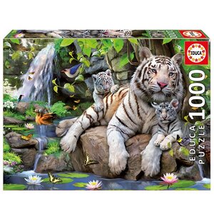 Пазл Белые Бенгальские тигры, 1000 элементов Educa фото 2