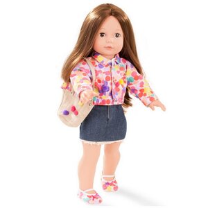 Кукла Елизавета в разноцветной джинсовке и юбочке 46 см, закрывает глаза Gotz фото 1