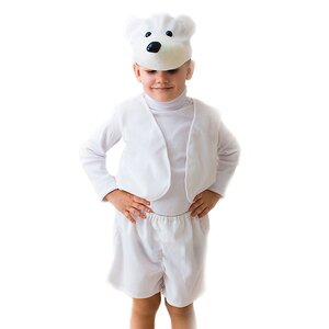 Карнавальный костюм Белый мишка, рост 104-116 см Бока С фото 1