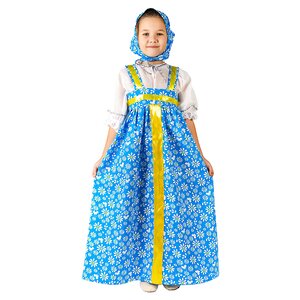 Карнавальный костюм Марфуша, голубой, рост 122-134 см Бока С фото 1