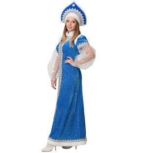 Взрослый карнавальный костюм Снегурочка, 48 размер Батик фото 1