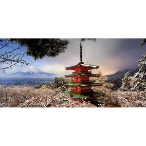 Пазл-панорама Гора Фудзи и пагода Чурейто, 3000 элементов
