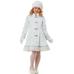 Карнавальный костюм Снегурочка Плюшевая белый, рост 134 см Батик фото 1