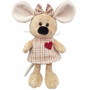 Мягкая игрушка Мышка Трисс в романтичном клетчатом платье 18 см Играмир фото 1