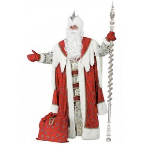 Карнавальный костюм для взрослых Дед Мороз Королевский, красный, 54-56 размер Батик фото 1