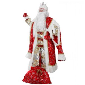 Карнавальный костюм для взрослых Дед Мороз Королевский, красный, 54-56 размер Батик фото 2
